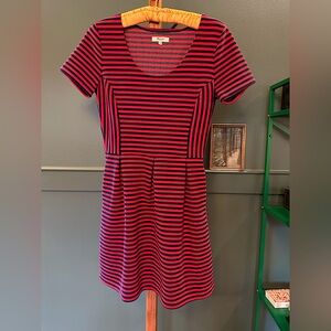 Madewell Striped Red and Navy Dress